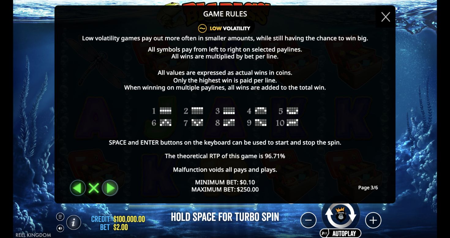 Big Bass Bonanza payline and rules help